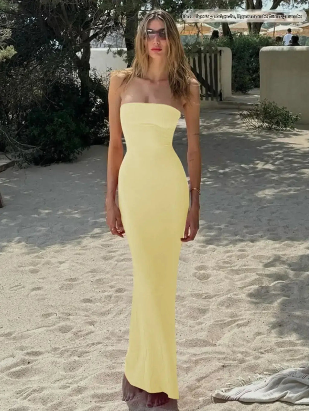 Vestido Strapless Luna Largo